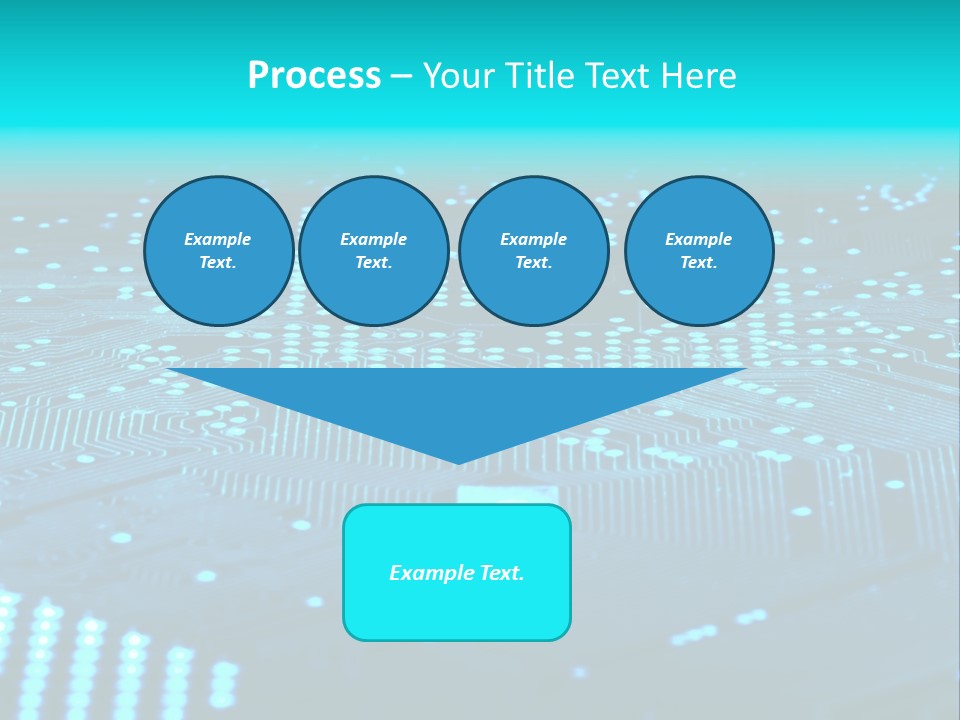A Computer Circuit Board With Blue Lights On It PowerPoint Template