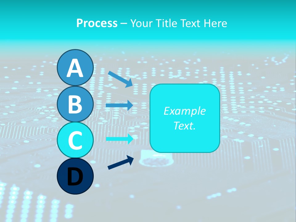 A Computer Circuit Board With Blue Lights On It PowerPoint Template