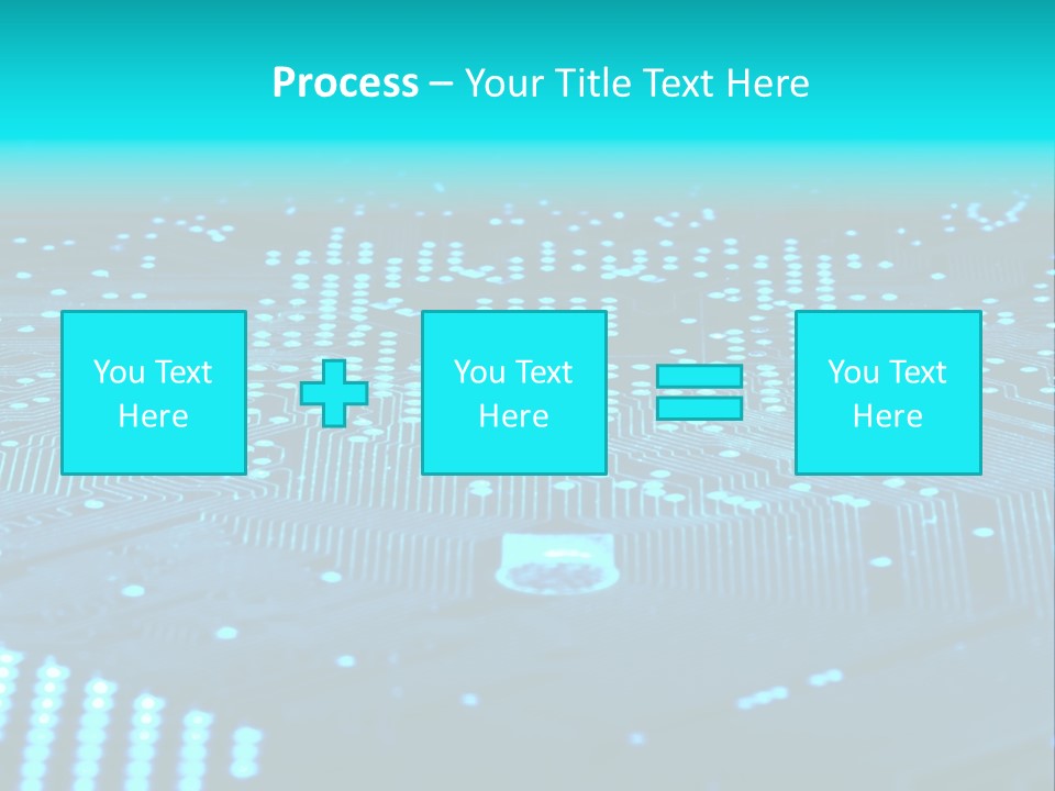 A Computer Circuit Board With Blue Lights On It PowerPoint Template