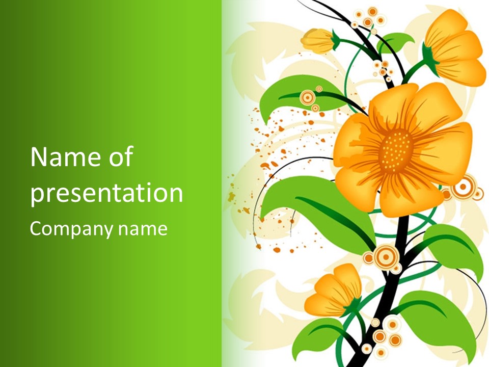 Decoration Green Vines PowerPoint Template