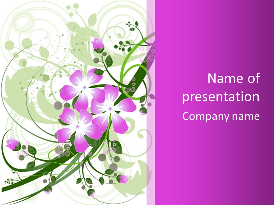 Wallpaper Green Floral PowerPoint Template