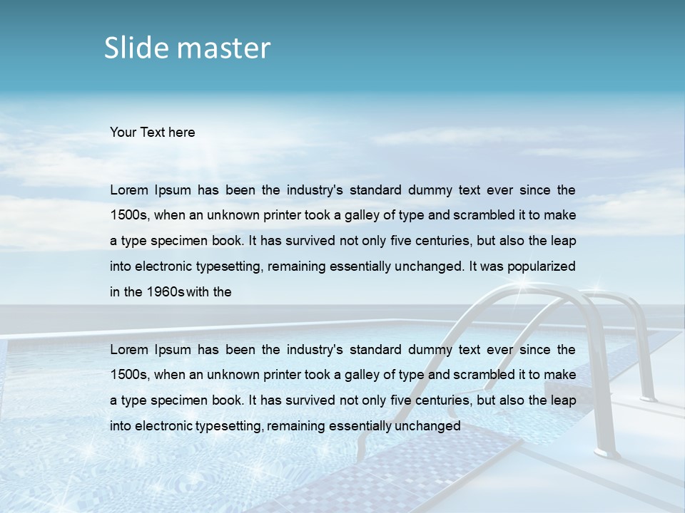 Bath Pool Nobody PowerPoint Template