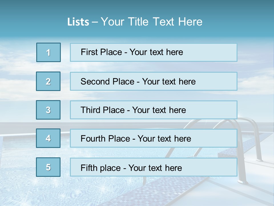 Bath Pool Nobody PowerPoint Template