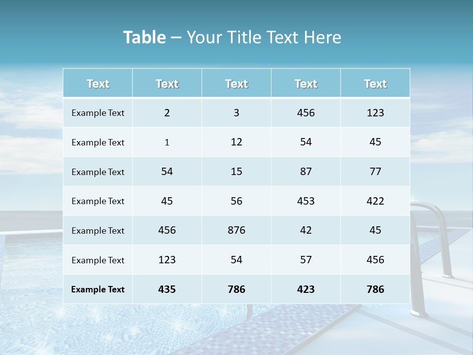 Bath Pool Nobody PowerPoint Template
