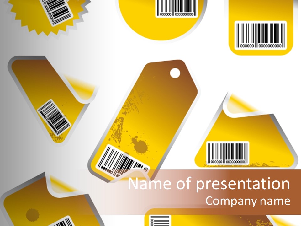 A Set Of Tags With A Barcode On Them PowerPoint Template