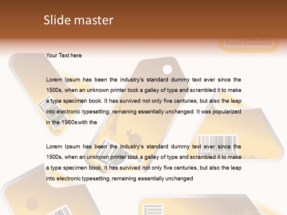 A Set Of Tags With A Barcode On Them PowerPoint Template