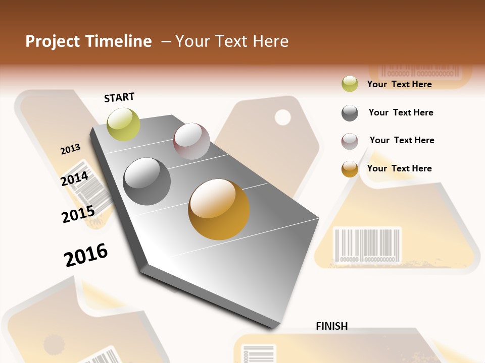 A Set Of Tags With A Barcode On Them PowerPoint Template