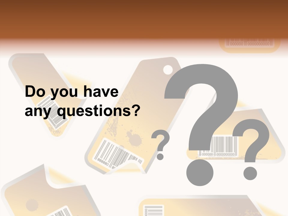 A Set Of Tags With A Barcode On Them PowerPoint Template