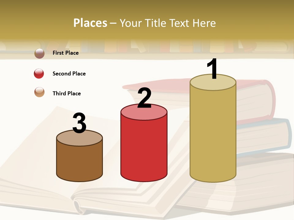 Pile Bookcase Read PowerPoint Template
