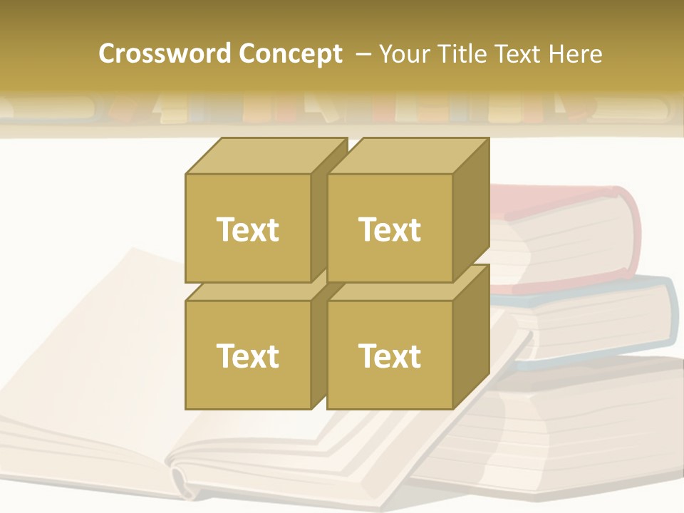Pile Bookcase Read PowerPoint Template
