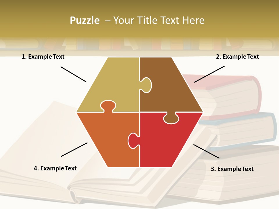 Pile Bookcase Read PowerPoint Template