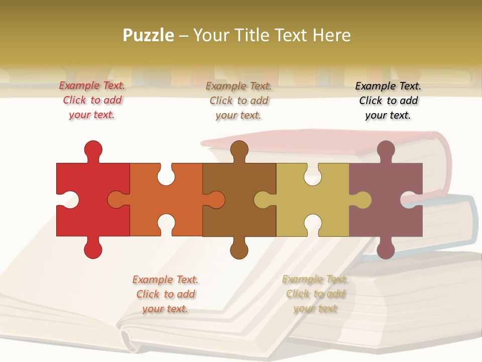 Pile Bookcase Read PowerPoint Template