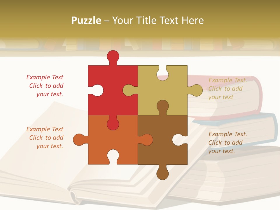 Pile Bookcase Read PowerPoint Template