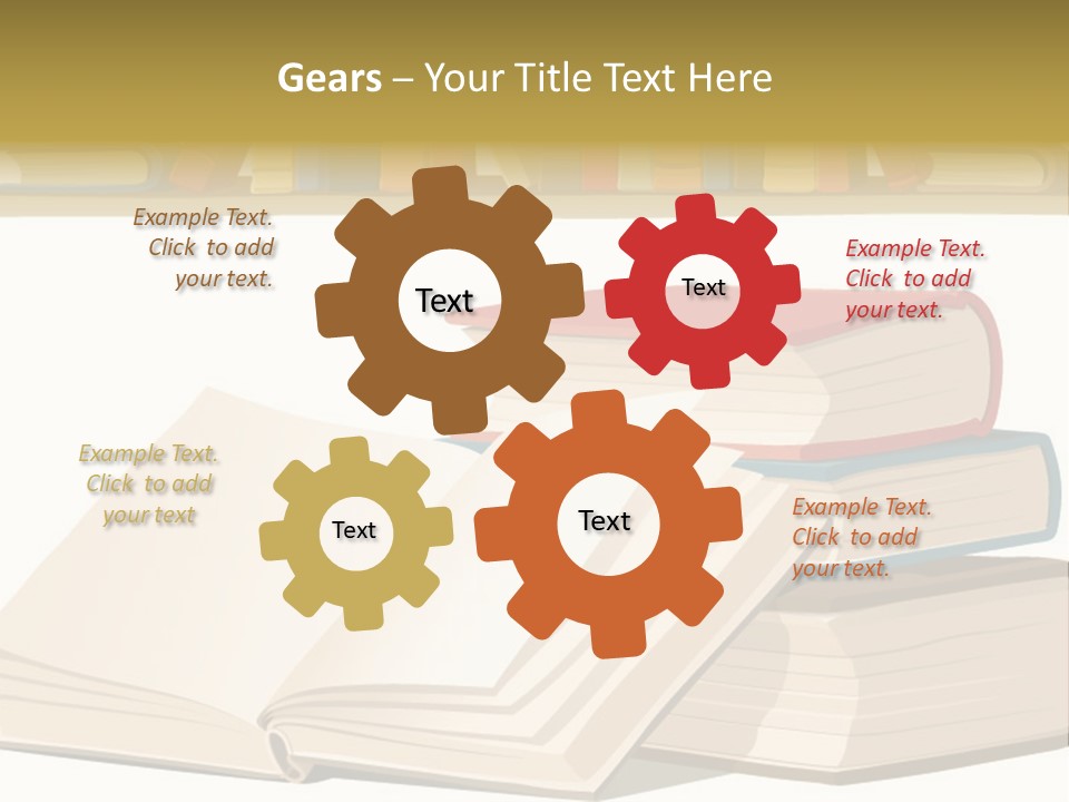 Pile Bookcase Read PowerPoint Template