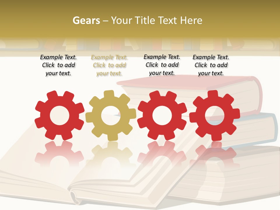 Pile Bookcase Read PowerPoint Template