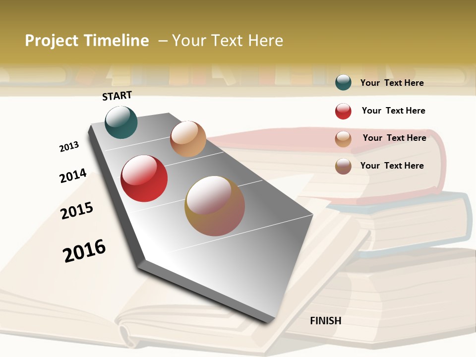 Pile Bookcase Read PowerPoint Template