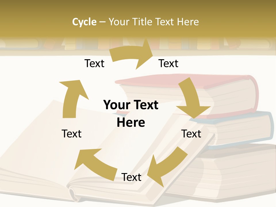 Pile Bookcase Read PowerPoint Template