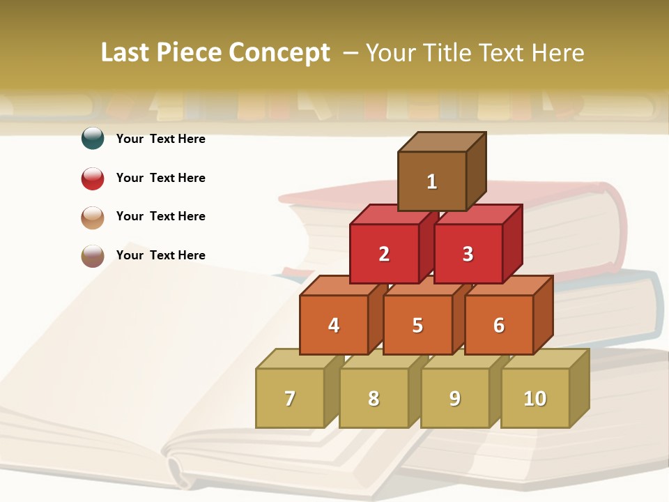 Pile Bookcase Read PowerPoint Template