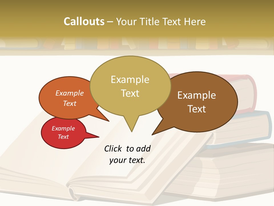Pile Bookcase Read PowerPoint Template