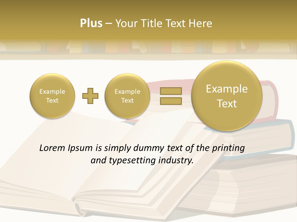 Pile Bookcase Read PowerPoint Template