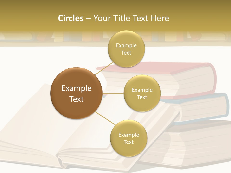 Pile Bookcase Read PowerPoint Template