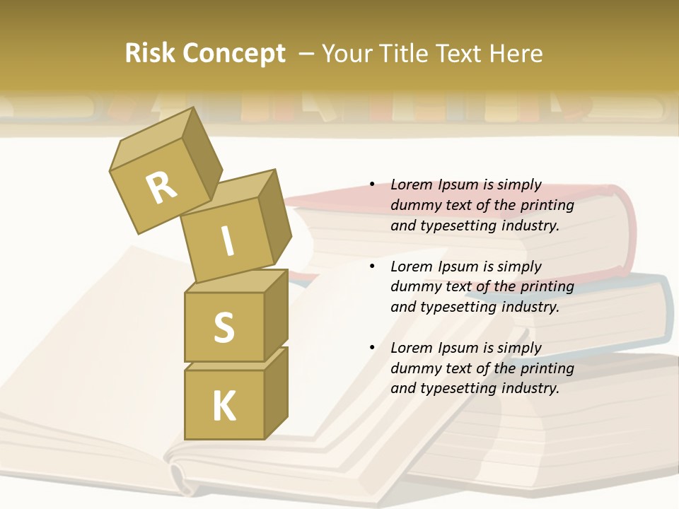 Pile Bookcase Read PowerPoint Template
