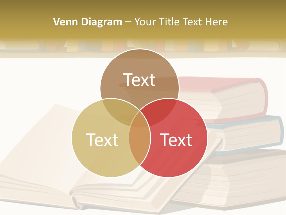 Pile Bookcase Read PowerPoint Template
