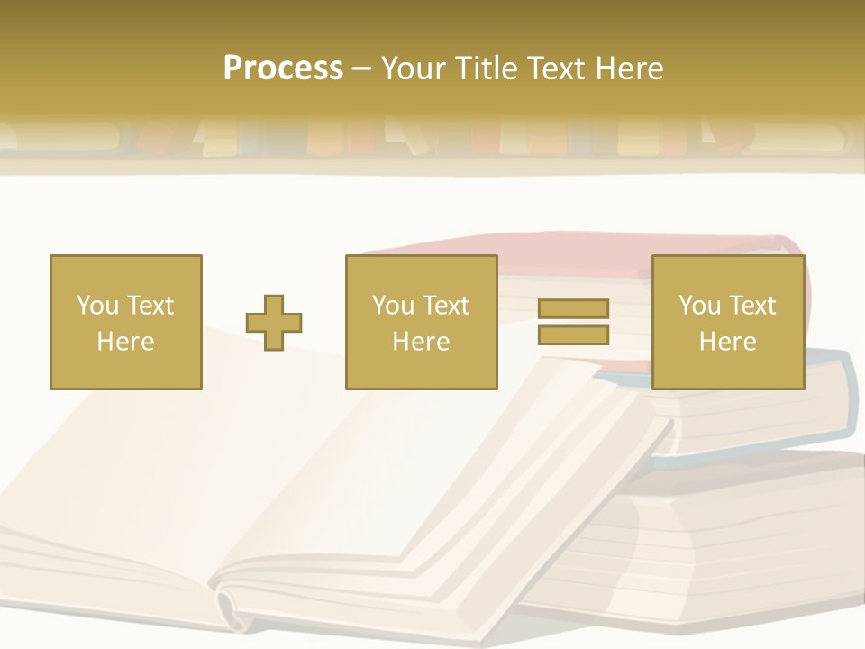 Pile Bookcase Read PowerPoint Template
