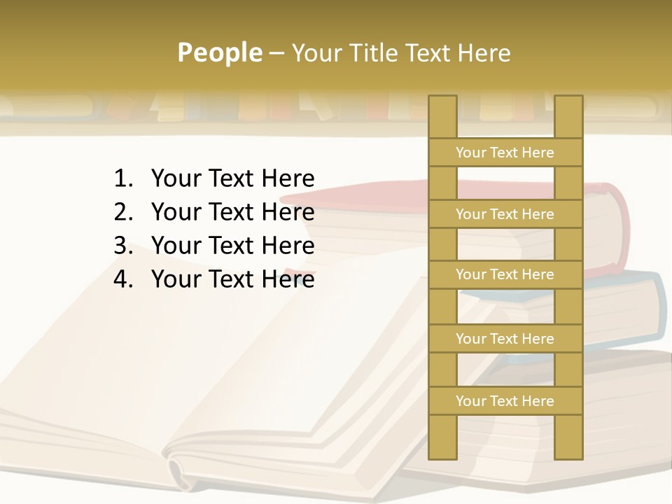 Pile Bookcase Read PowerPoint Template