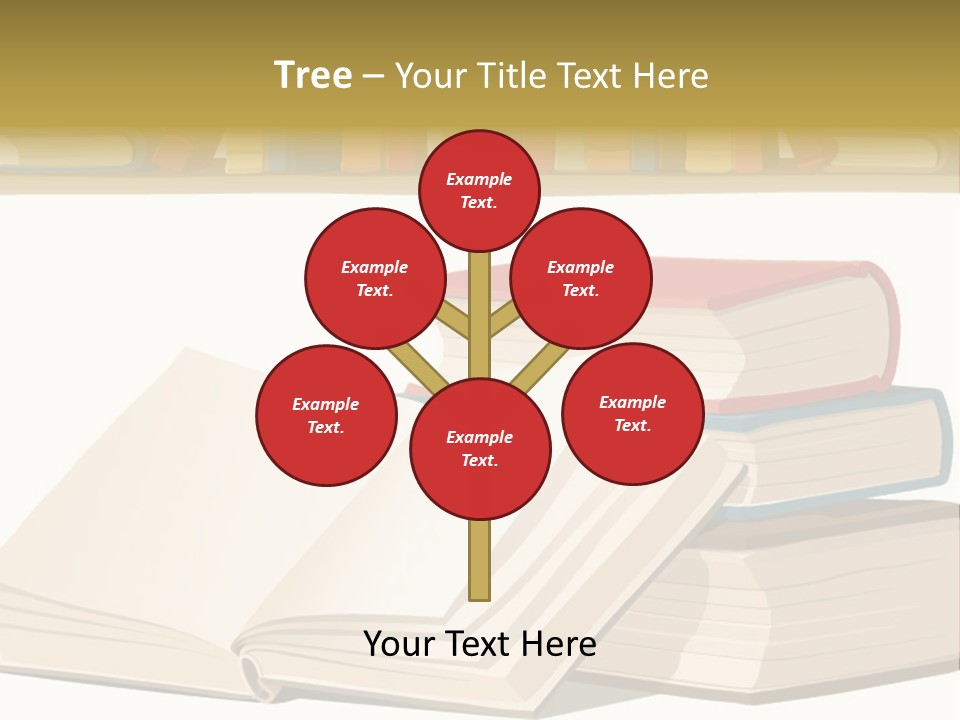 Pile Bookcase Read PowerPoint Template