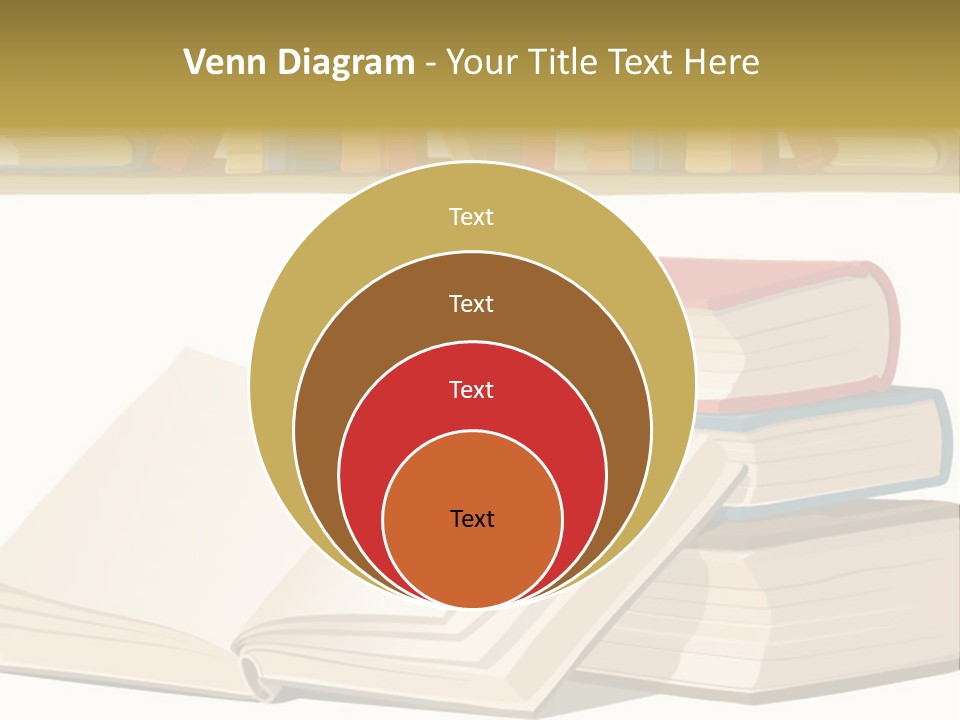 Pile Bookcase Read PowerPoint Template