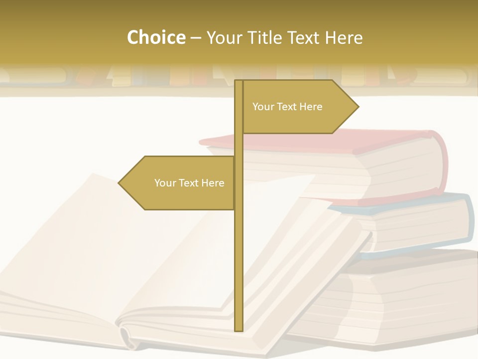 Pile Bookcase Read PowerPoint Template