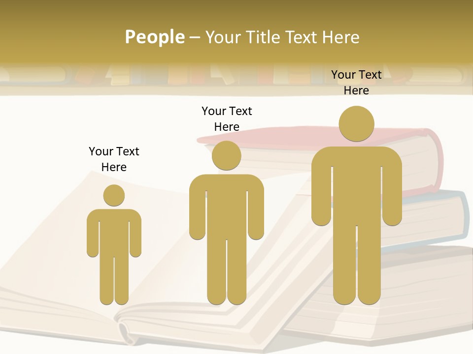 Pile Bookcase Read PowerPoint Template