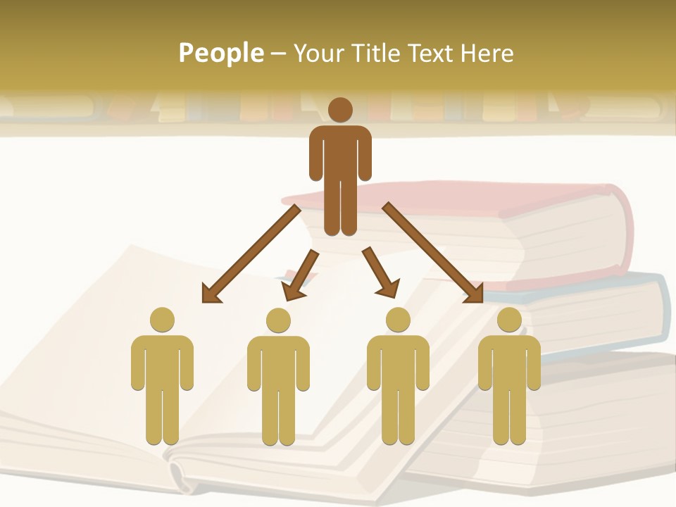 Pile Bookcase Read PowerPoint Template