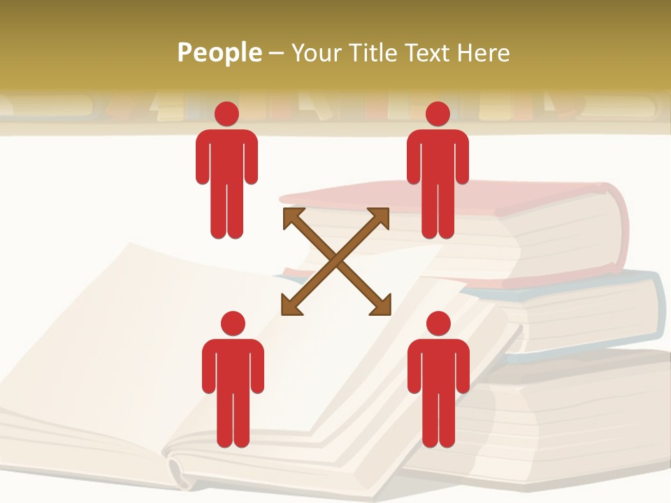 Pile Bookcase Read PowerPoint Template