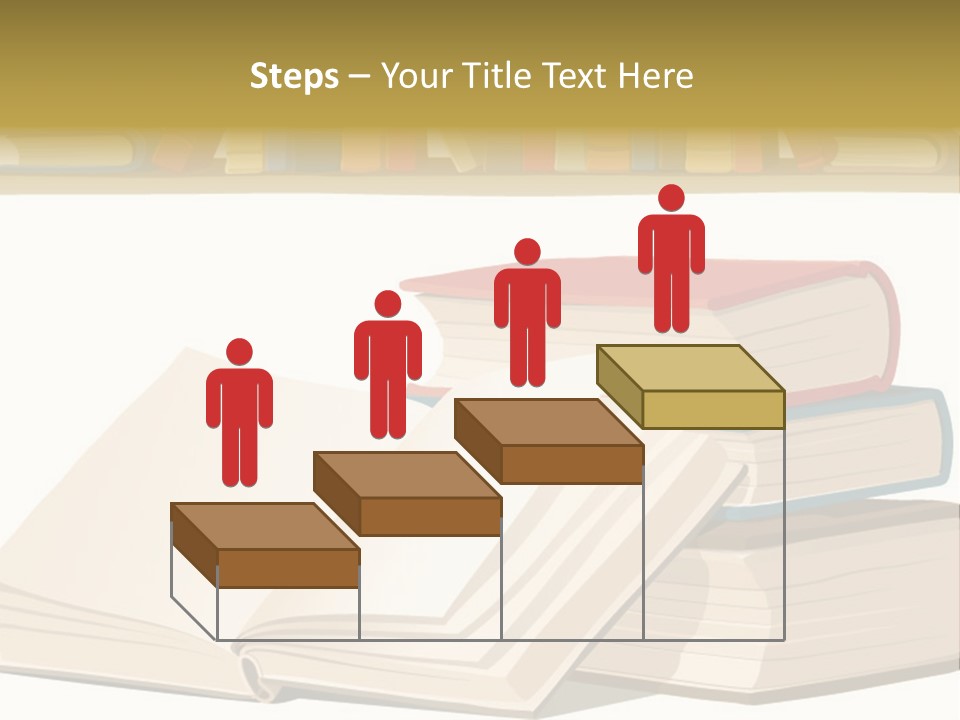 Pile Bookcase Read PowerPoint Template