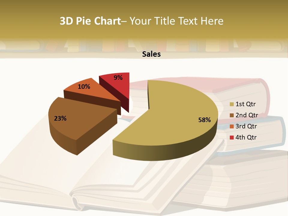 Pile Bookcase Read PowerPoint Template