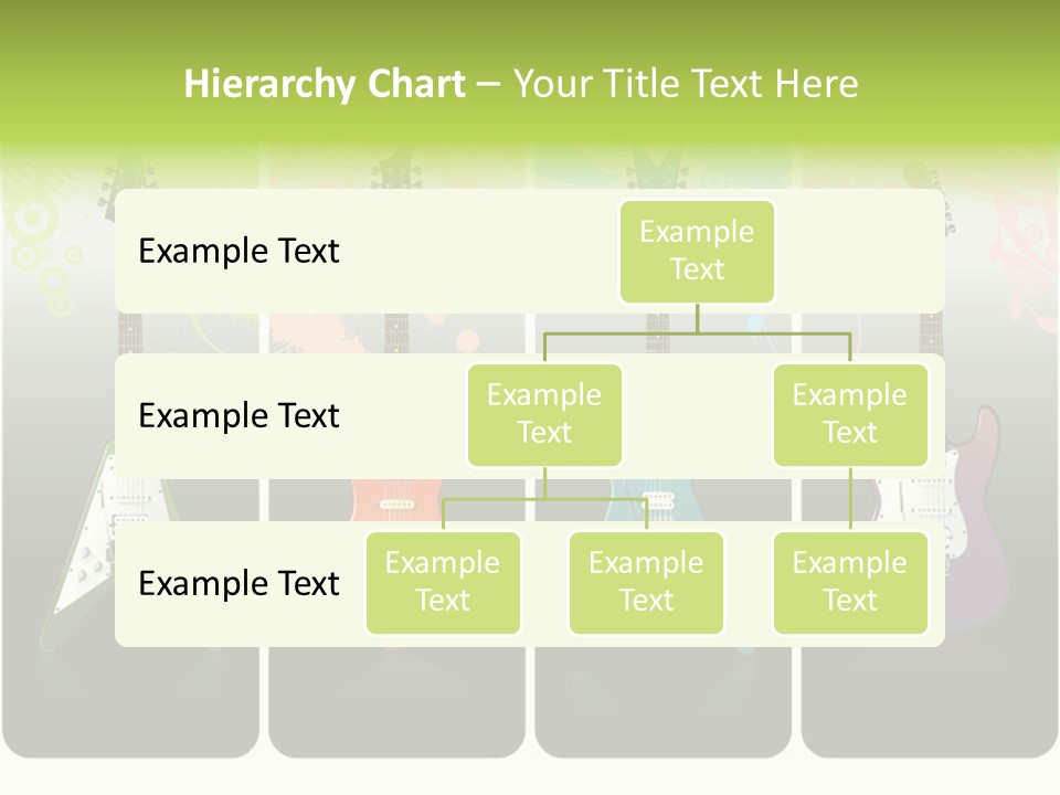 A Group Of Four Guitars With Different Colors PowerPoint Template