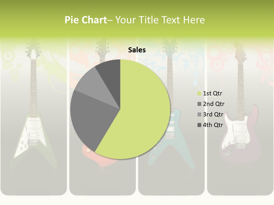 A Group Of Four Guitars With Different Colors PowerPoint Template