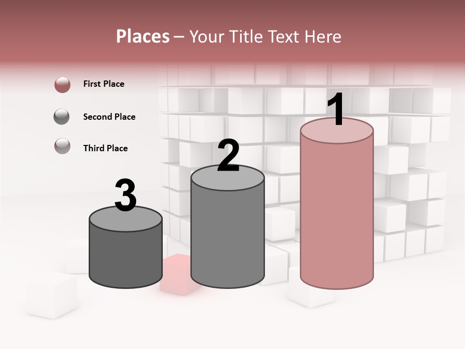 A Group Of White Cubes With A Red Box In The Middle PowerPoint Template