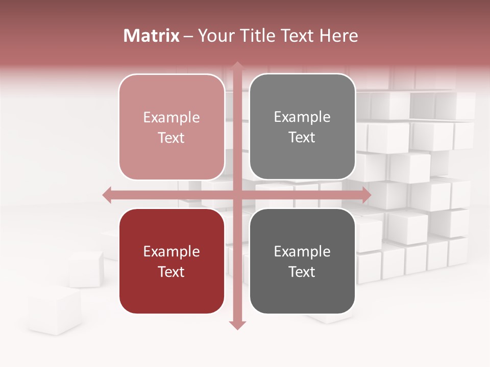 A Group Of White Cubes With A Red Box In The Middle PowerPoint Template