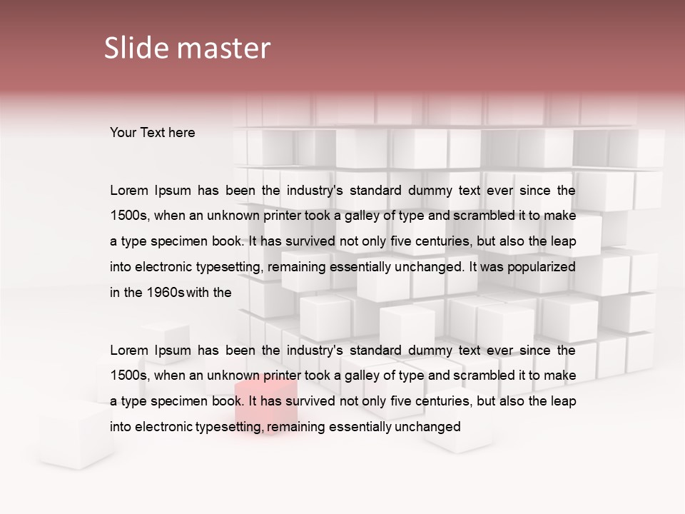 A Group Of White Cubes With A Red Box In The Middle PowerPoint Template