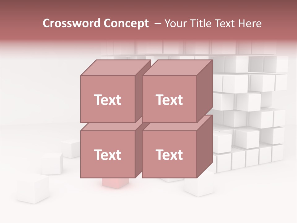 A Group Of White Cubes With A Red Box In The Middle PowerPoint Template