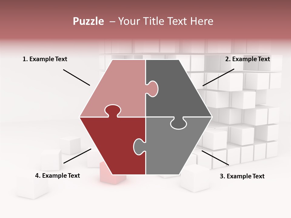 A Group Of White Cubes With A Red Box In The Middle PowerPoint Template