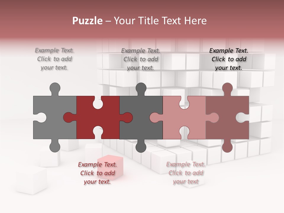 A Group Of White Cubes With A Red Box In The Middle PowerPoint Template