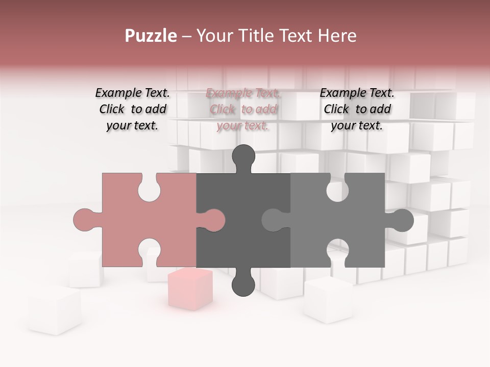 A Group Of White Cubes With A Red Box In The Middle PowerPoint Template