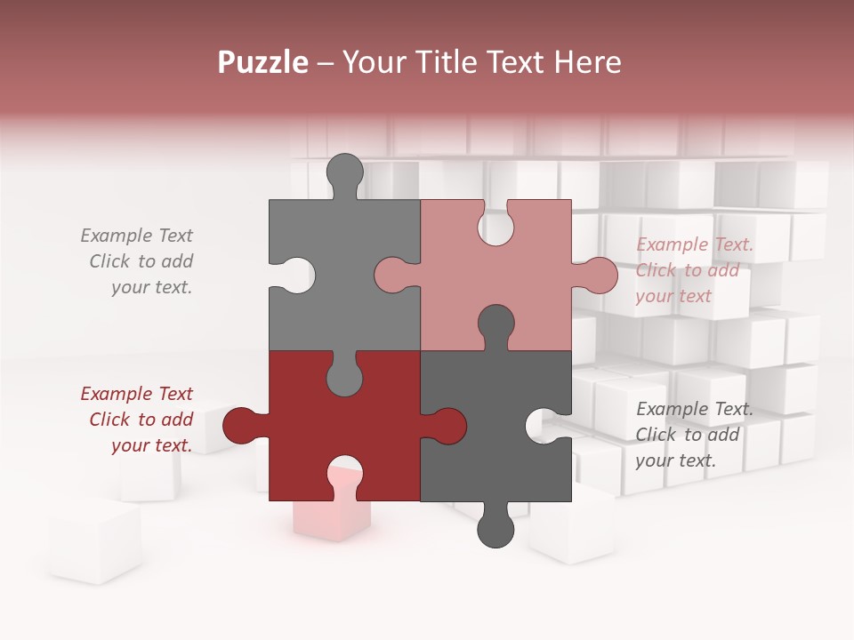A Group Of White Cubes With A Red Box In The Middle PowerPoint Template