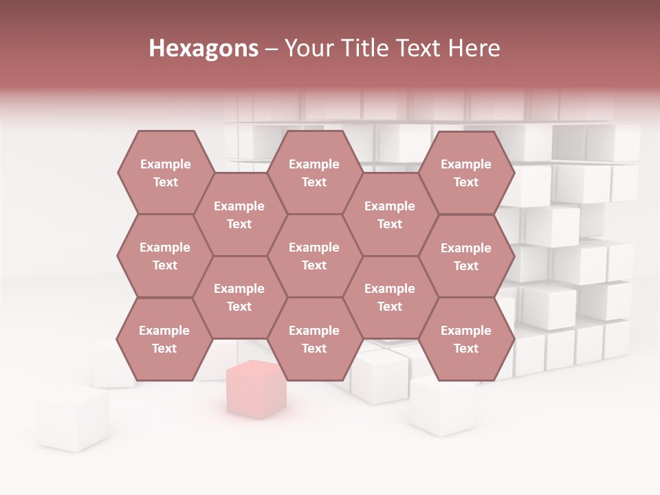 A Group Of White Cubes With A Red Box In The Middle PowerPoint Template