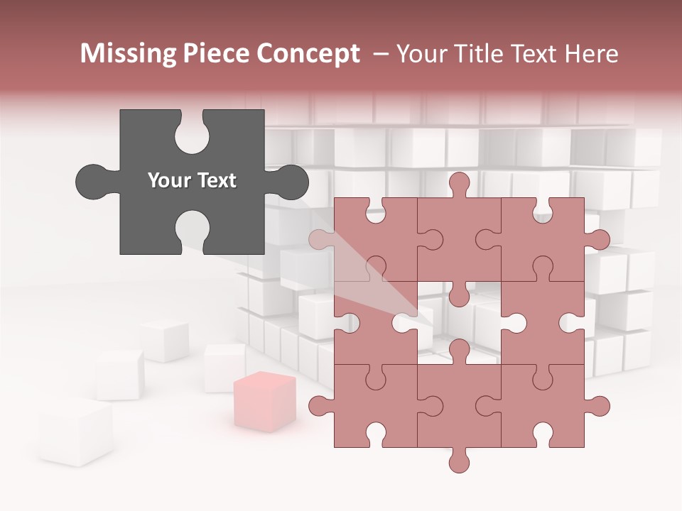 A Group Of White Cubes With A Red Box In The Middle PowerPoint Template