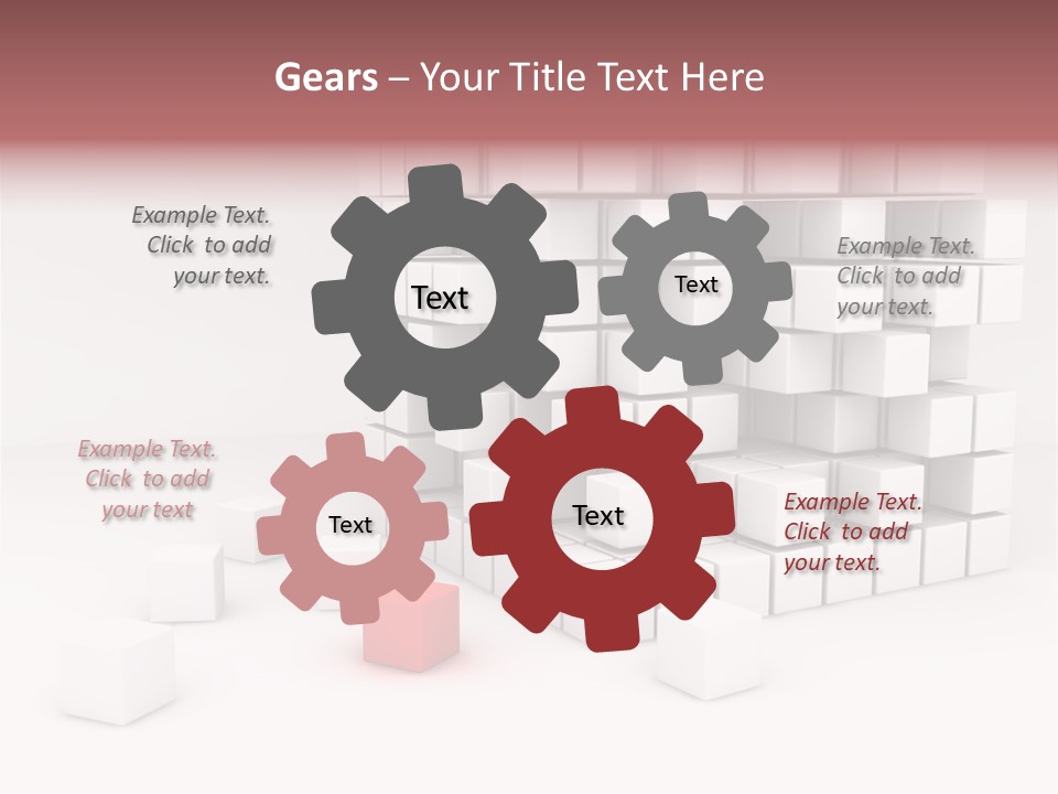 A Group Of White Cubes With A Red Box In The Middle PowerPoint Template